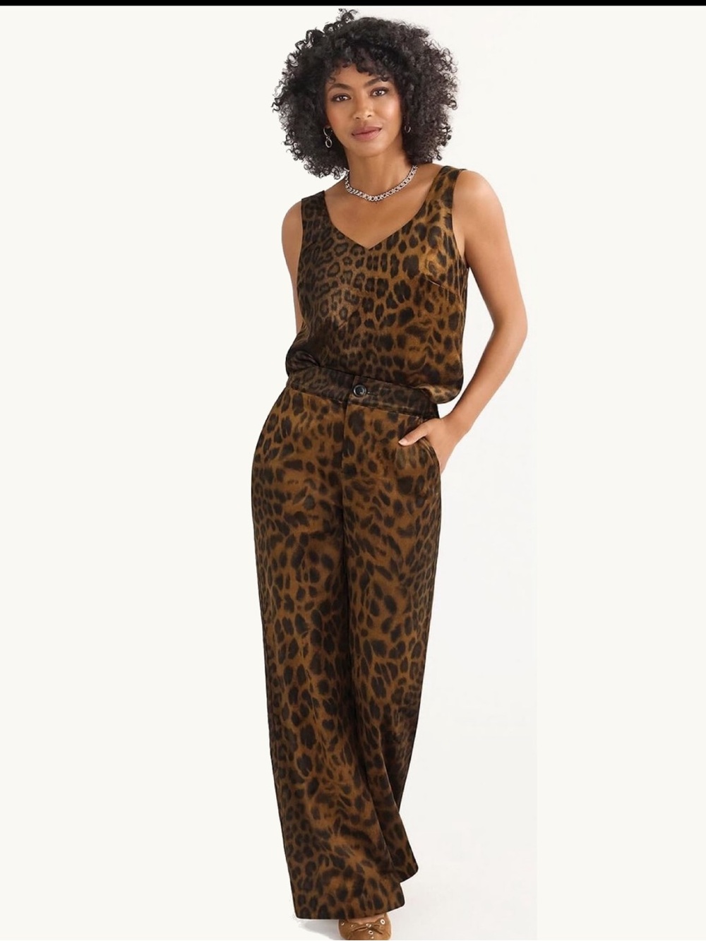 Cabi Party Pant #4827 black brown animal Medium